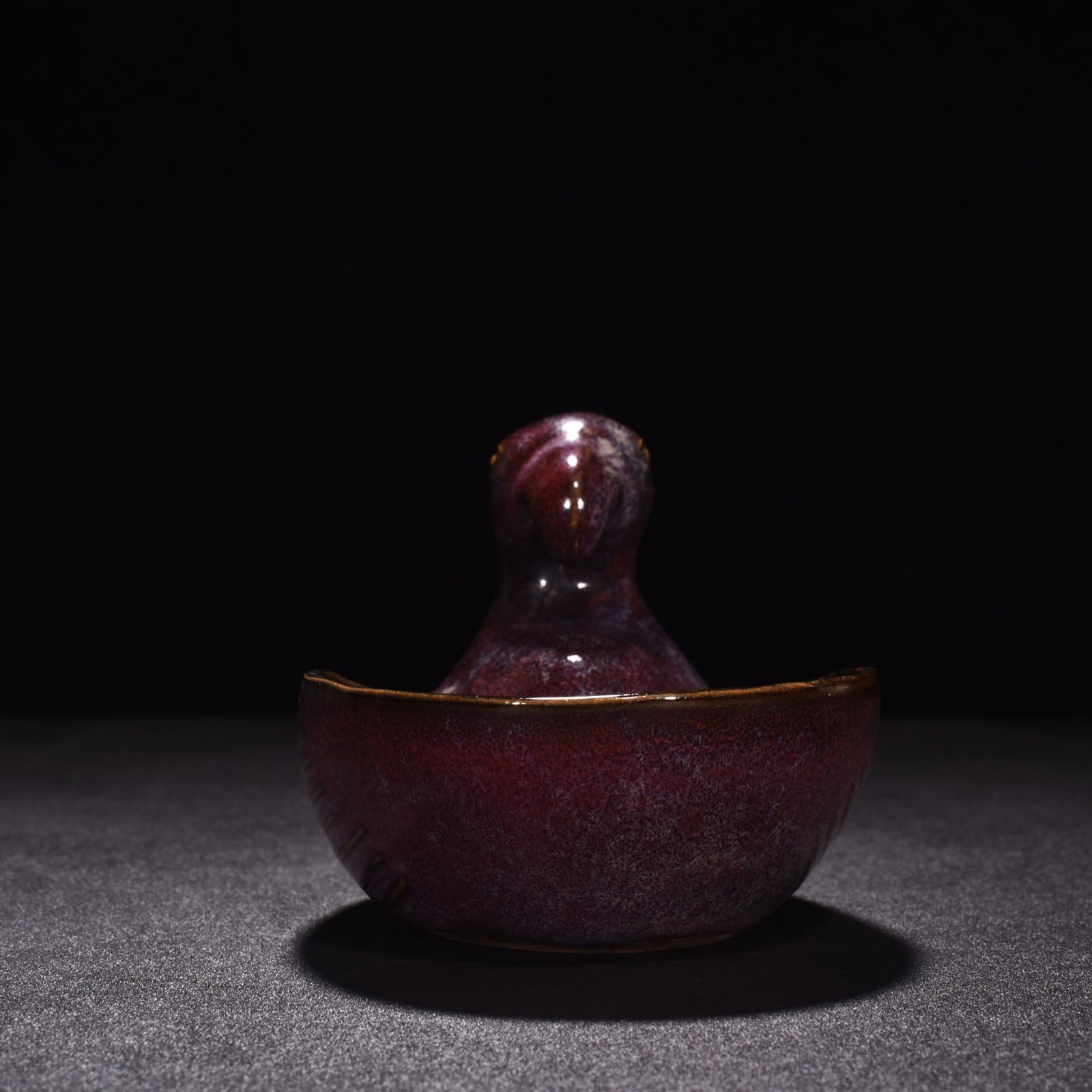 Song Dynasty Jun Kiln Rose Purple Glaze Parrot Wash