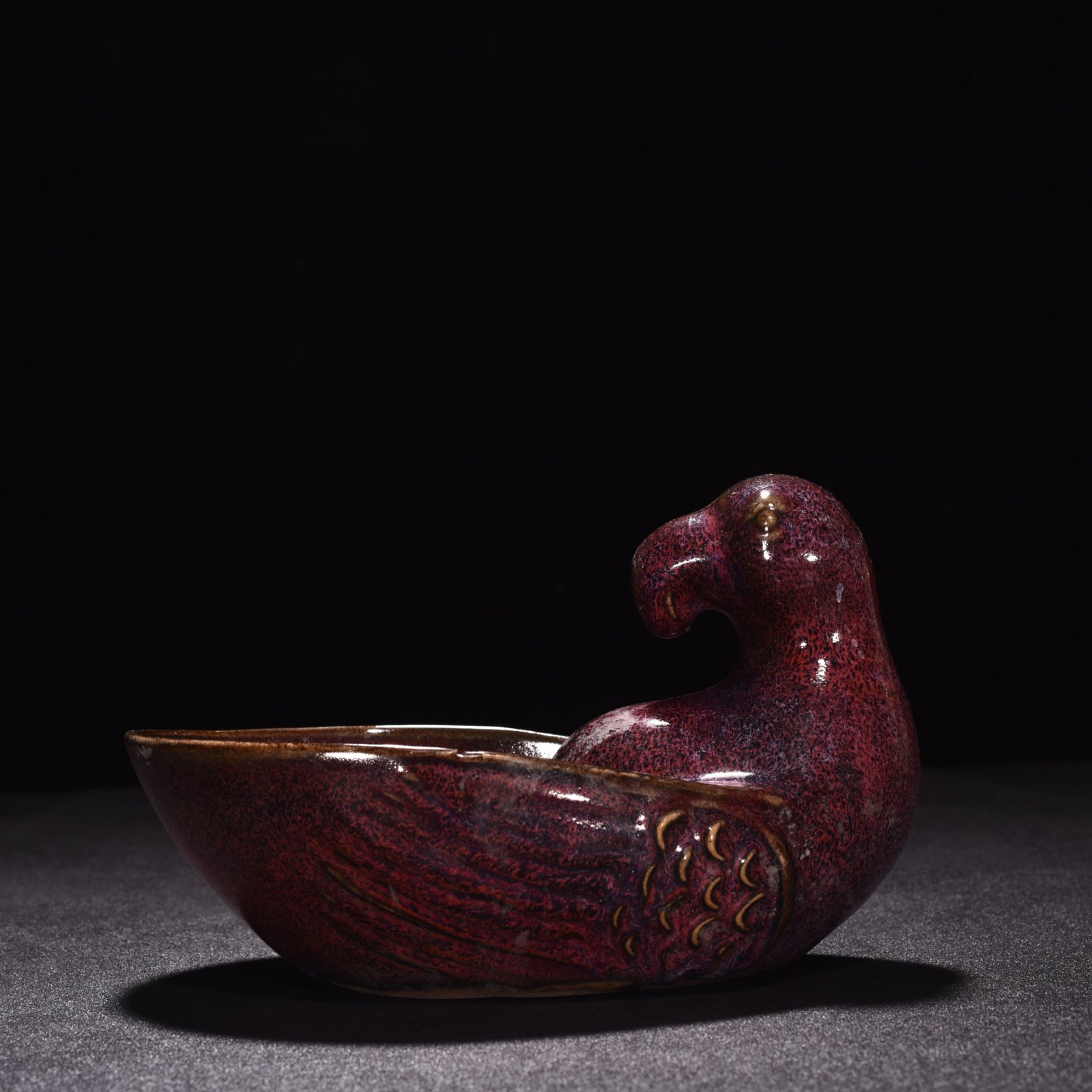 Song Dynasty Jun Kiln Rose Purple Glaze Parrot Wash