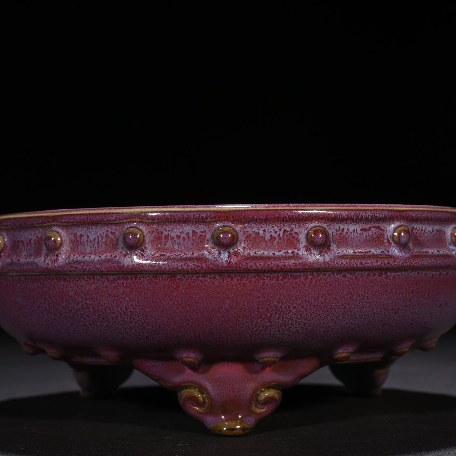 Song Dynasty Jun kiln rose purple glaze drum nail wash