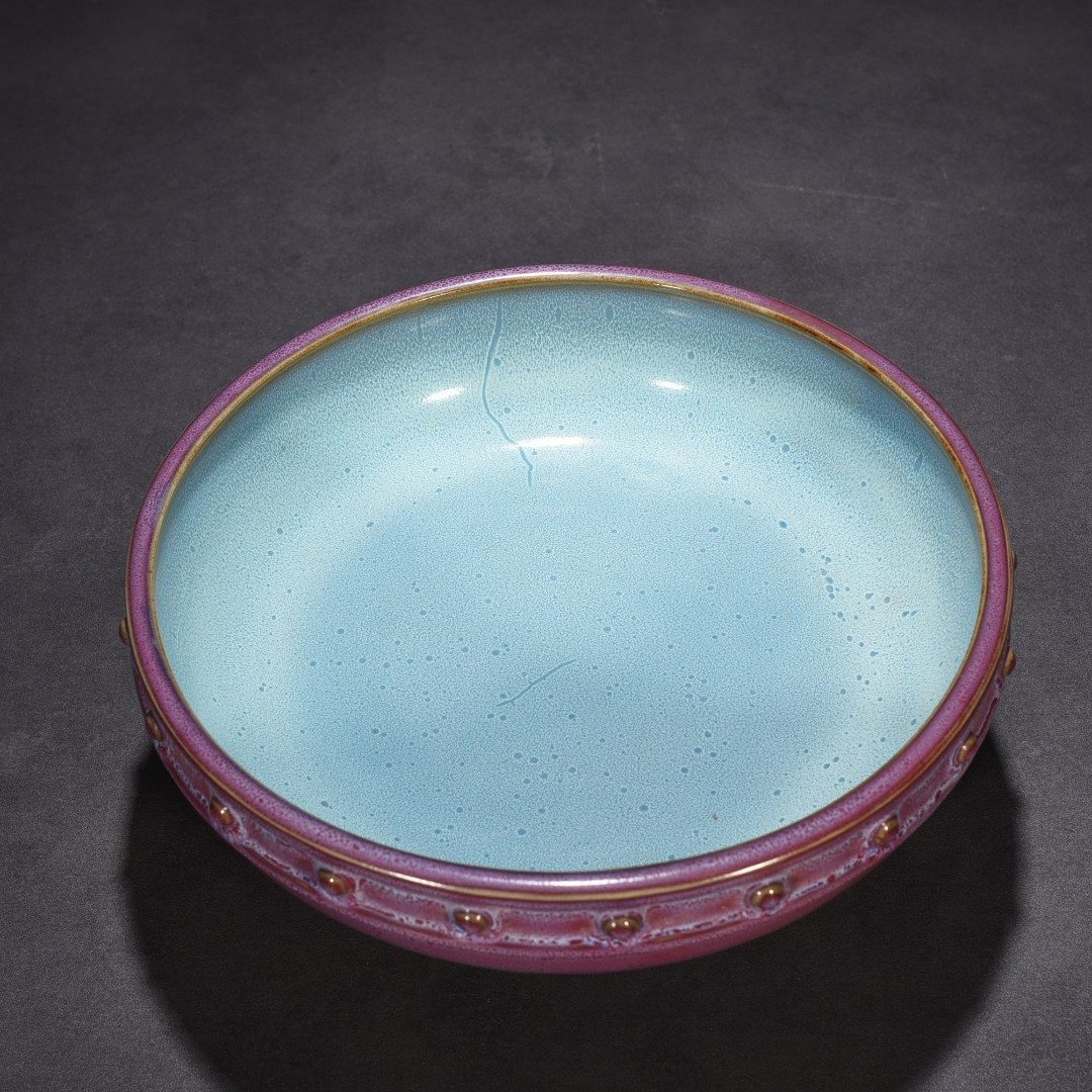 Song Dynasty Jun kiln rose purple glaze drum nail wash