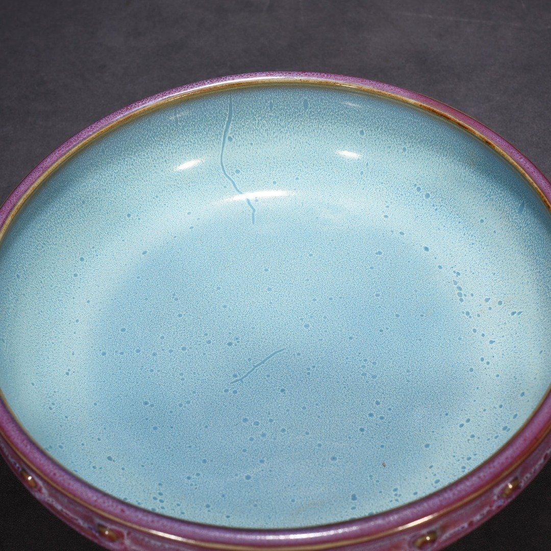 Song Dynasty Jun kiln rose purple glaze drum nail wash