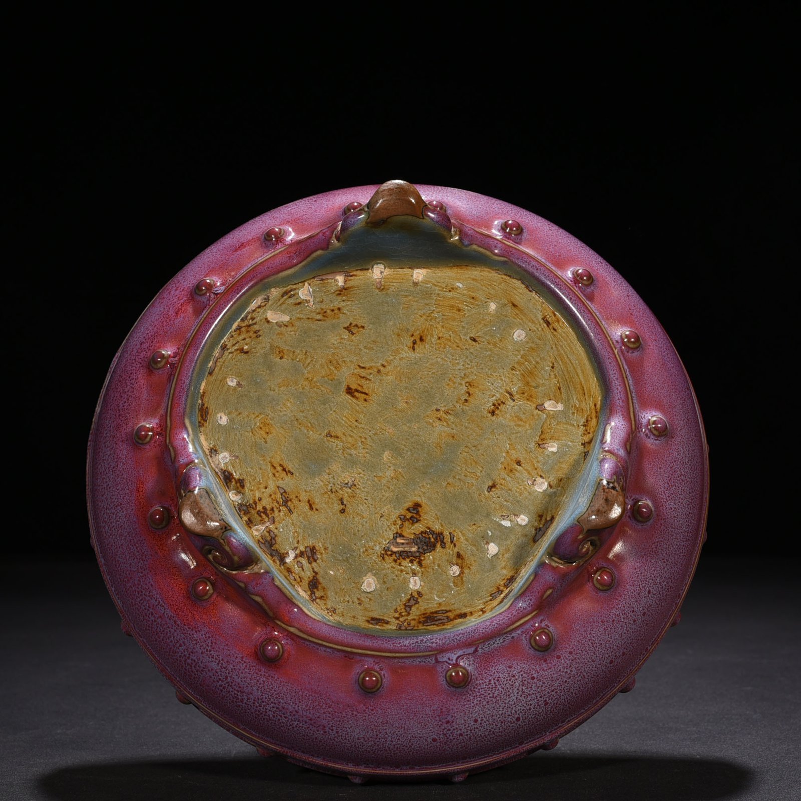 Song Dynasty Jun kiln rose purple glaze drum nail wash