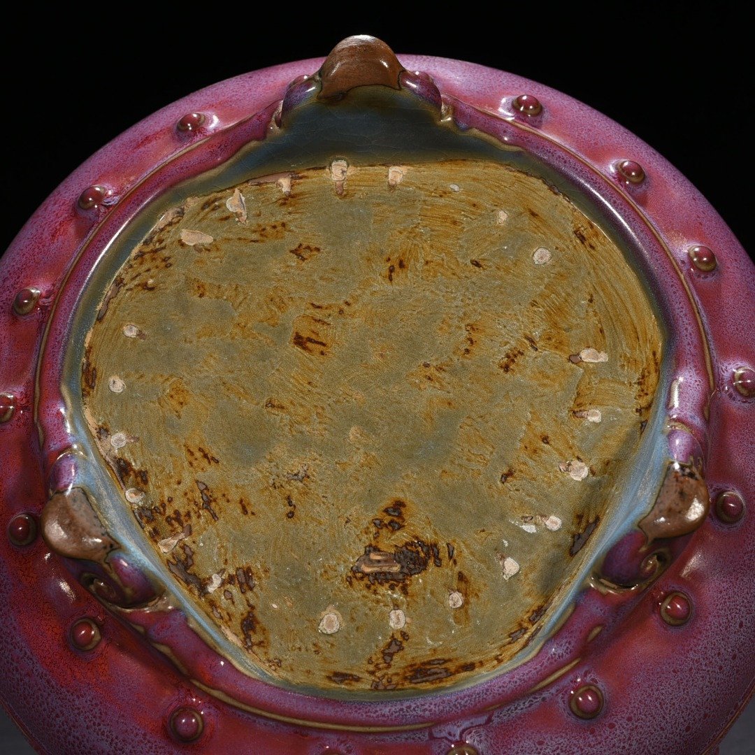 Song Dynasty Jun kiln rose purple glaze drum nail wash
