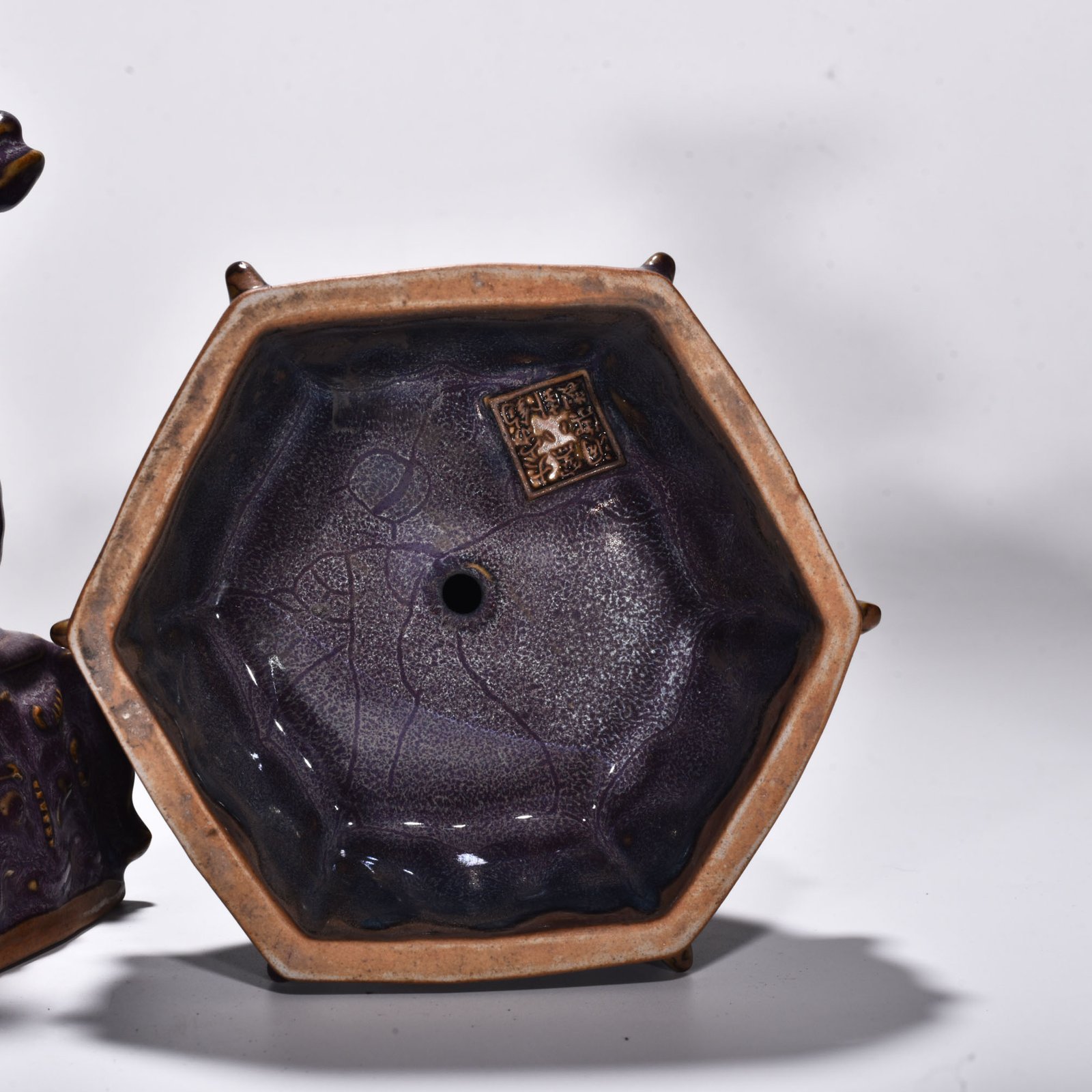 Song Dynasty Jun Kiln Rose purple glaze dragon and phoenix candlestick