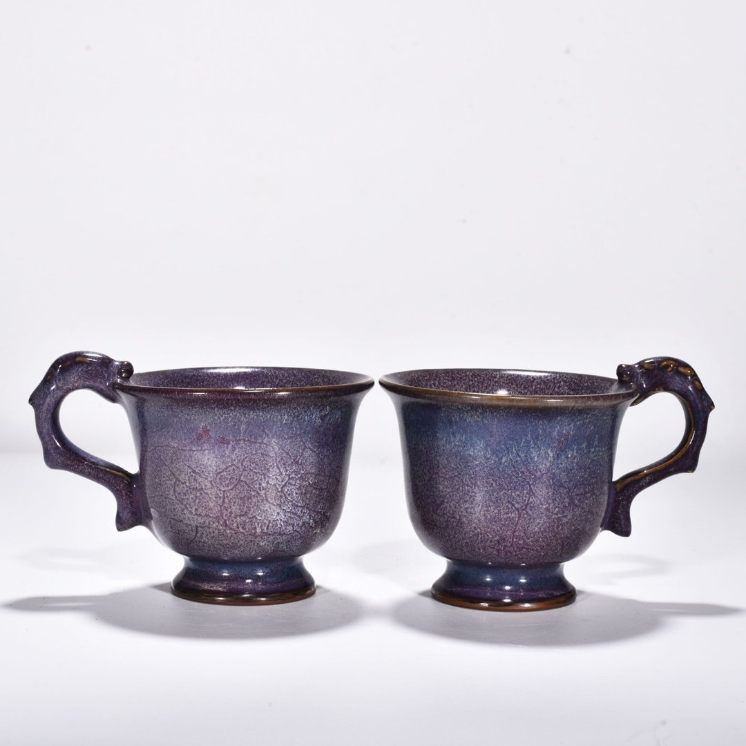 Song Dynasty Jun kiln rose purple glaze dragon cup