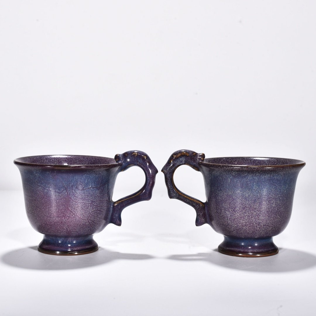 Song Dynasty Jun kiln rose purple glaze dragon cup