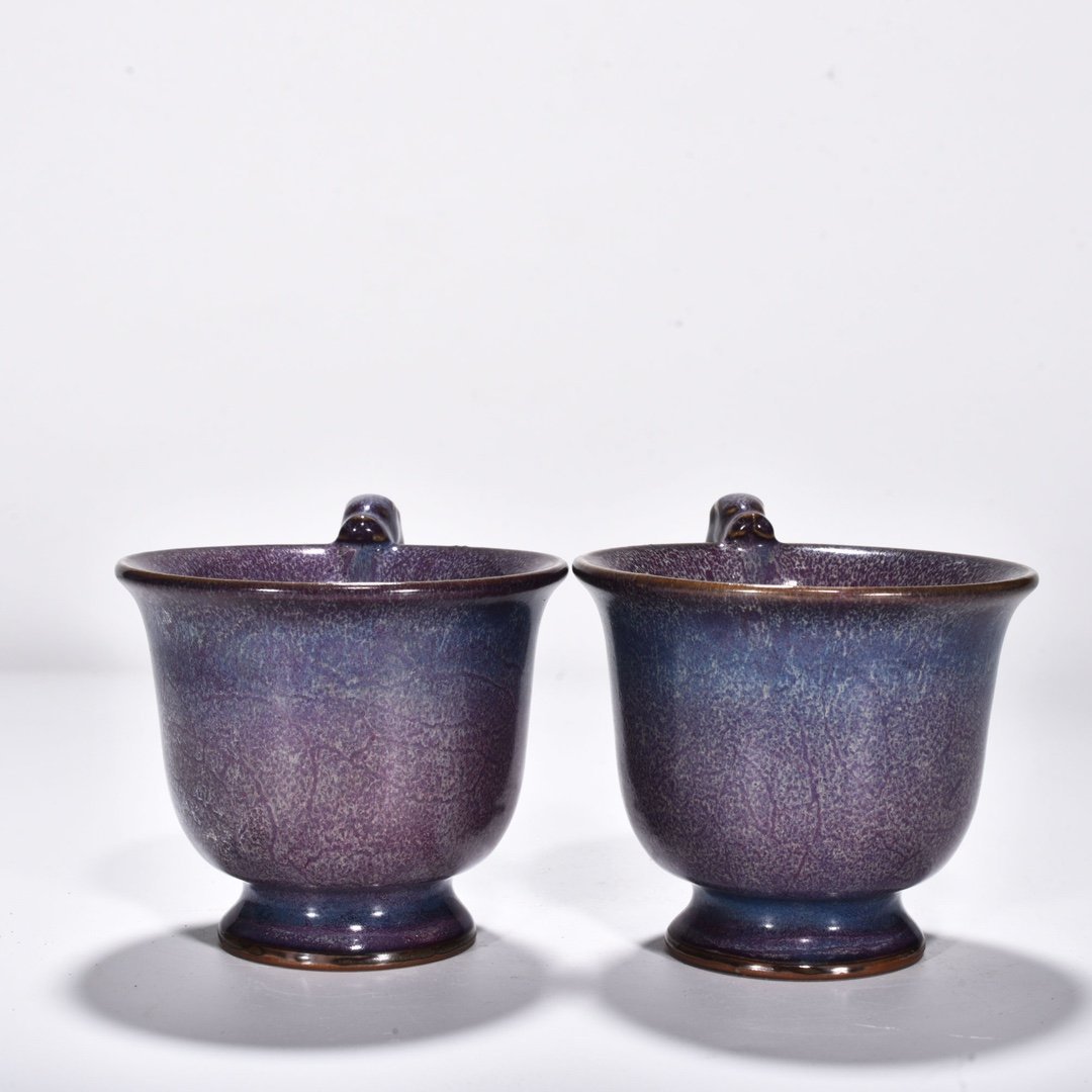 Song Dynasty Jun kiln rose purple glaze dragon cup