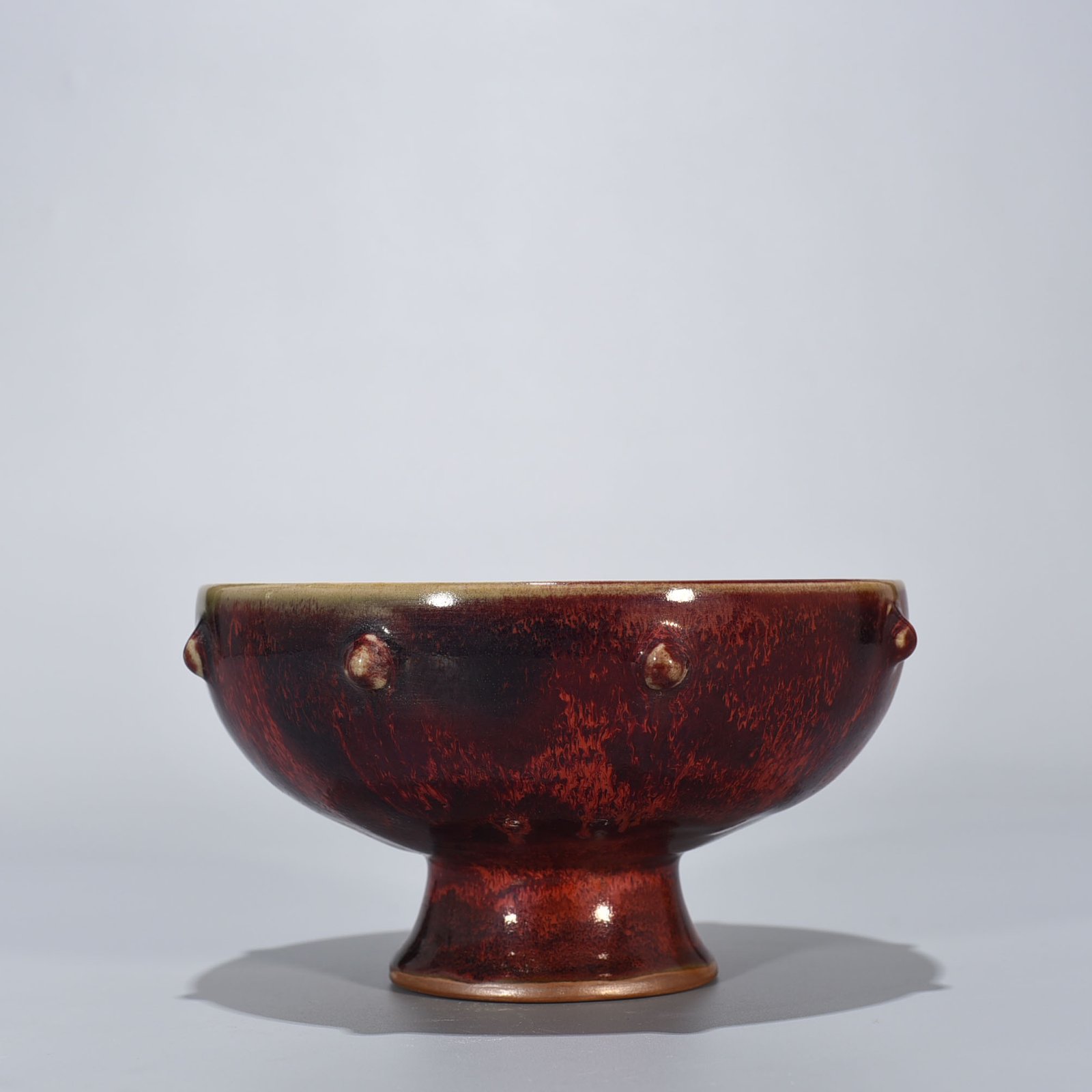 Song Dynasty Jun kiln  inscribed tall fruit plate