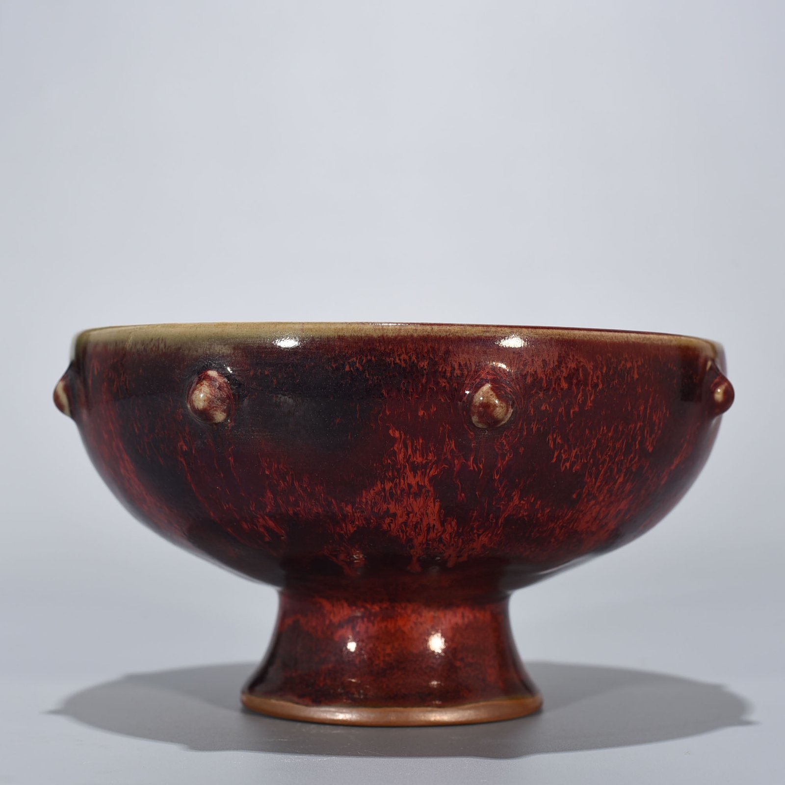 Song Dynasty Jun kiln  inscribed tall fruit plate