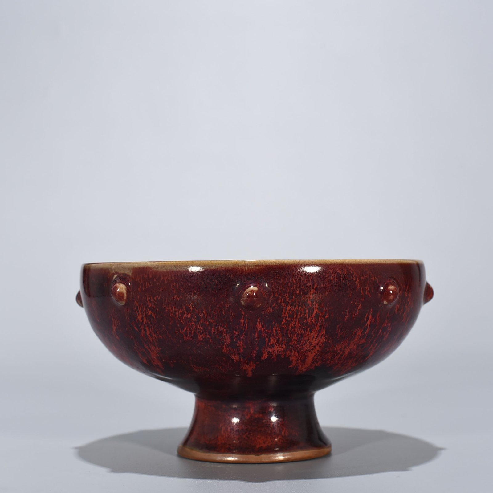 Song Dynasty Jun kiln  inscribed tall fruit plate