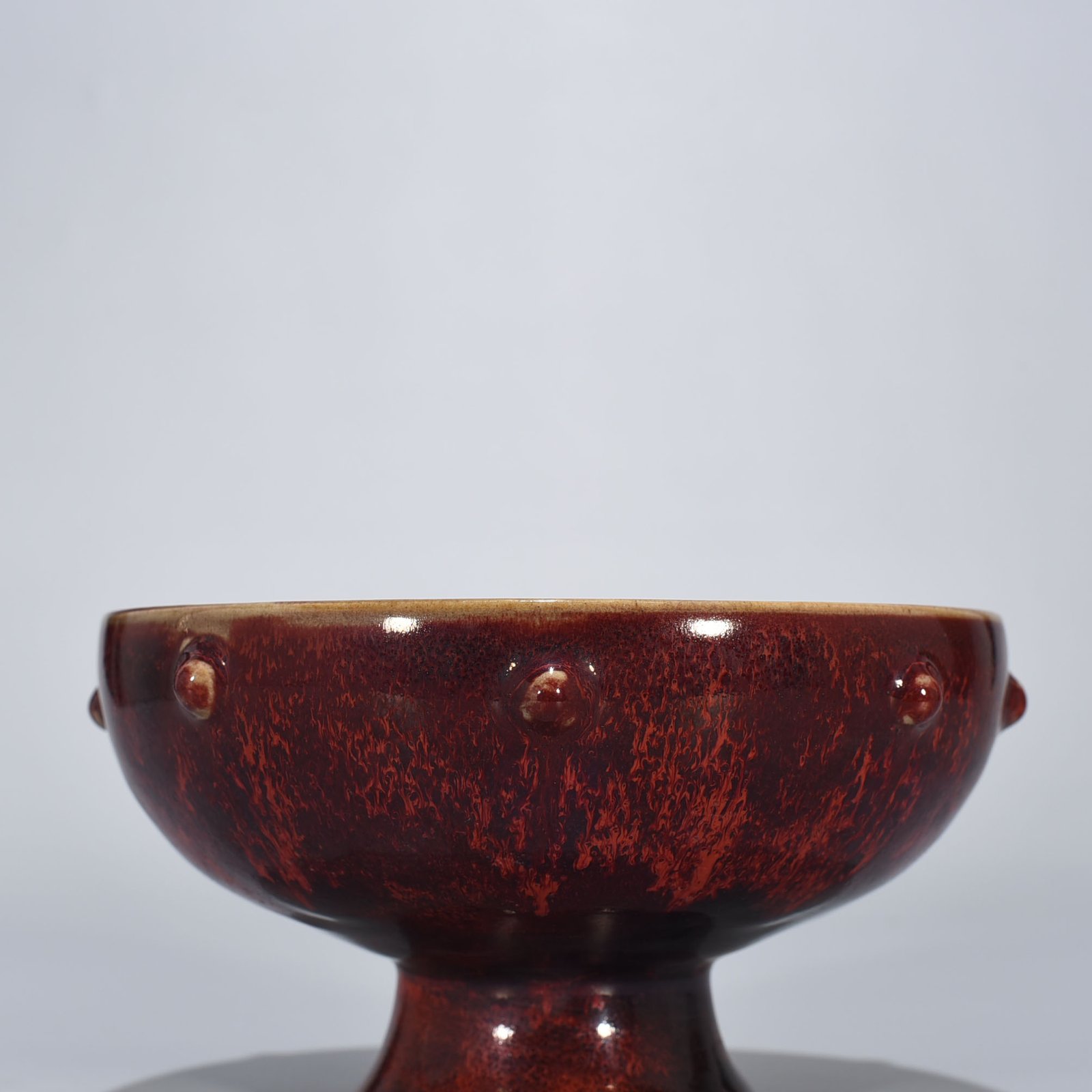Song Dynasty Jun kiln  inscribed tall fruit plate
