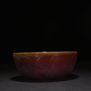 Song Dynasty Jun kiln red glaze engraved lotus petal bowl Arhat bowl