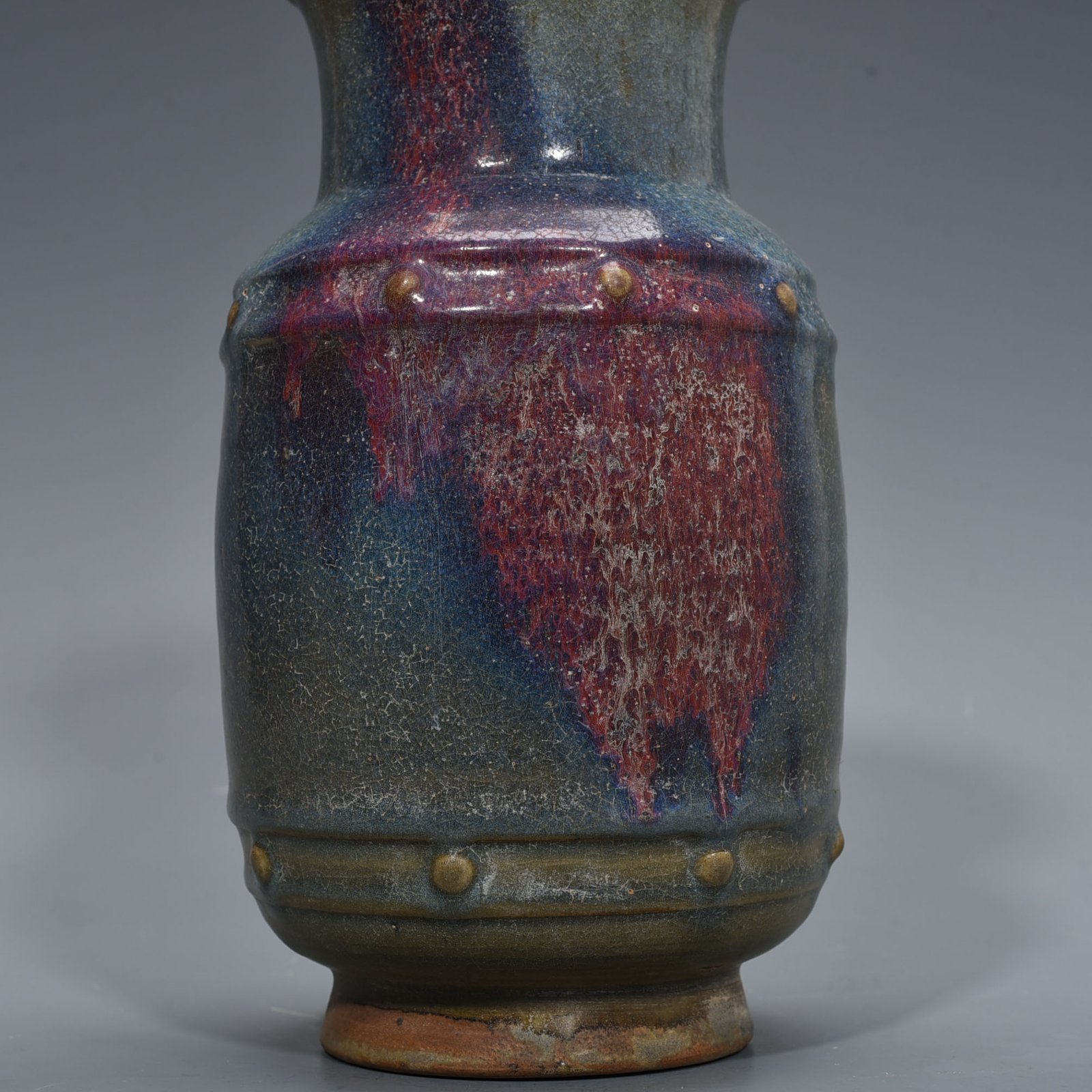 Song Dynasty Jun Kiln Variable Glaze Drum Nail Vase