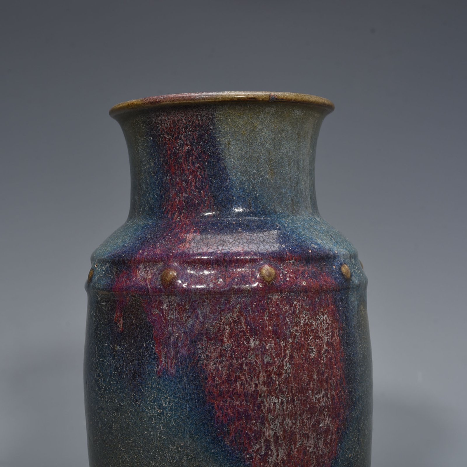 Song Dynasty Jun Kiln Variable Glaze Drum Nail Vase