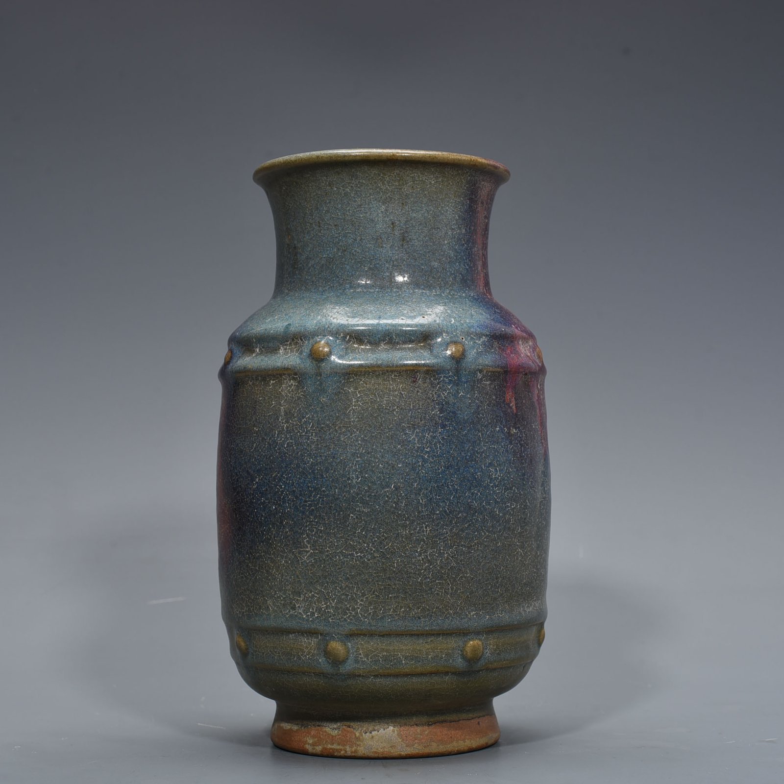 Song Dynasty Jun Kiln Variable Glaze Drum Nail Vase