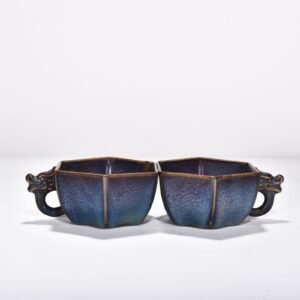 Song Dynasty Jun Kiln Blue Glaze Octagonal Dragon Cup