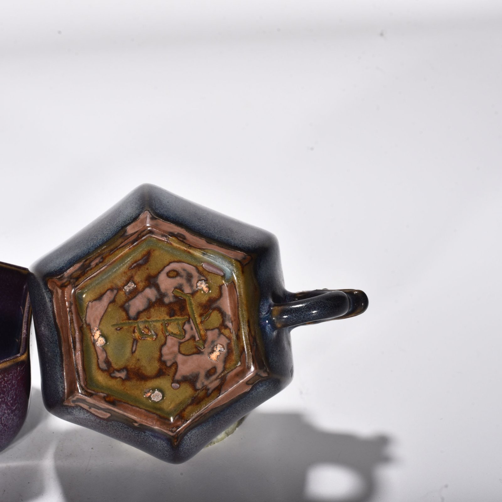 Song Dynasty Jun Kiln blue-glazed eight-sided dragon-handled cup