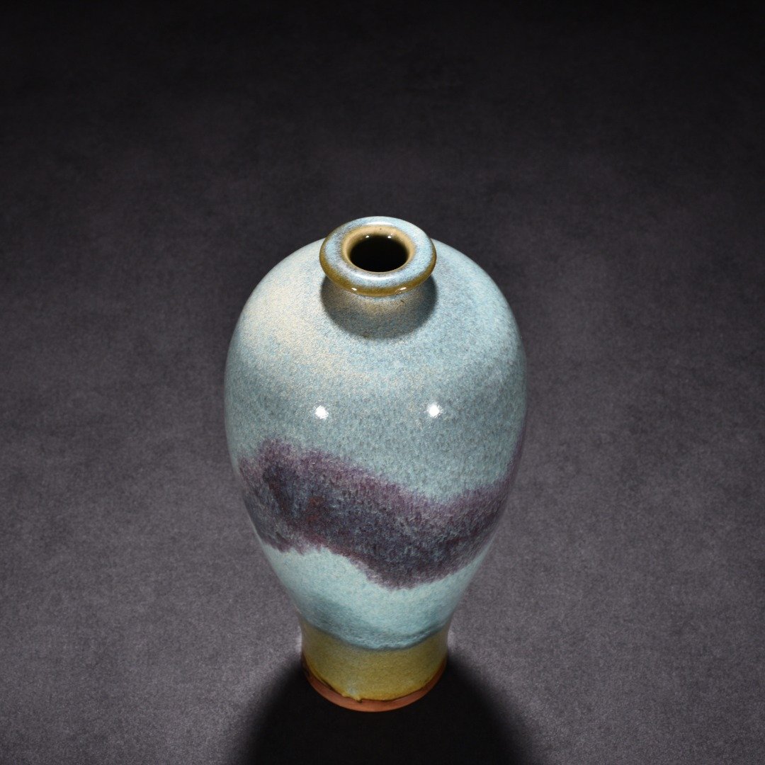 Song Dynasty Jun kiln blue glaze obsidian rose purple plum vase