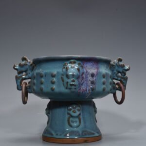 Song Dynasty Jun kiln blue glaze kiln double-eared statue