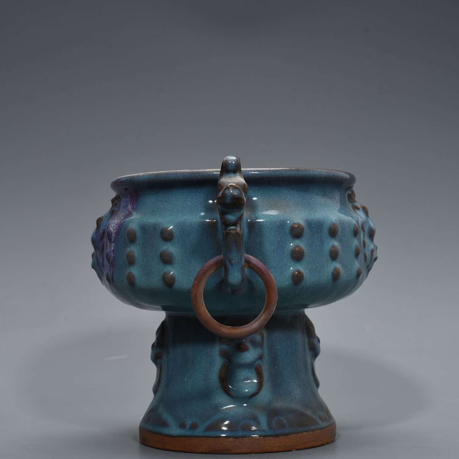 Song Dynasty Jun kiln blue glaze kiln double-eared statue