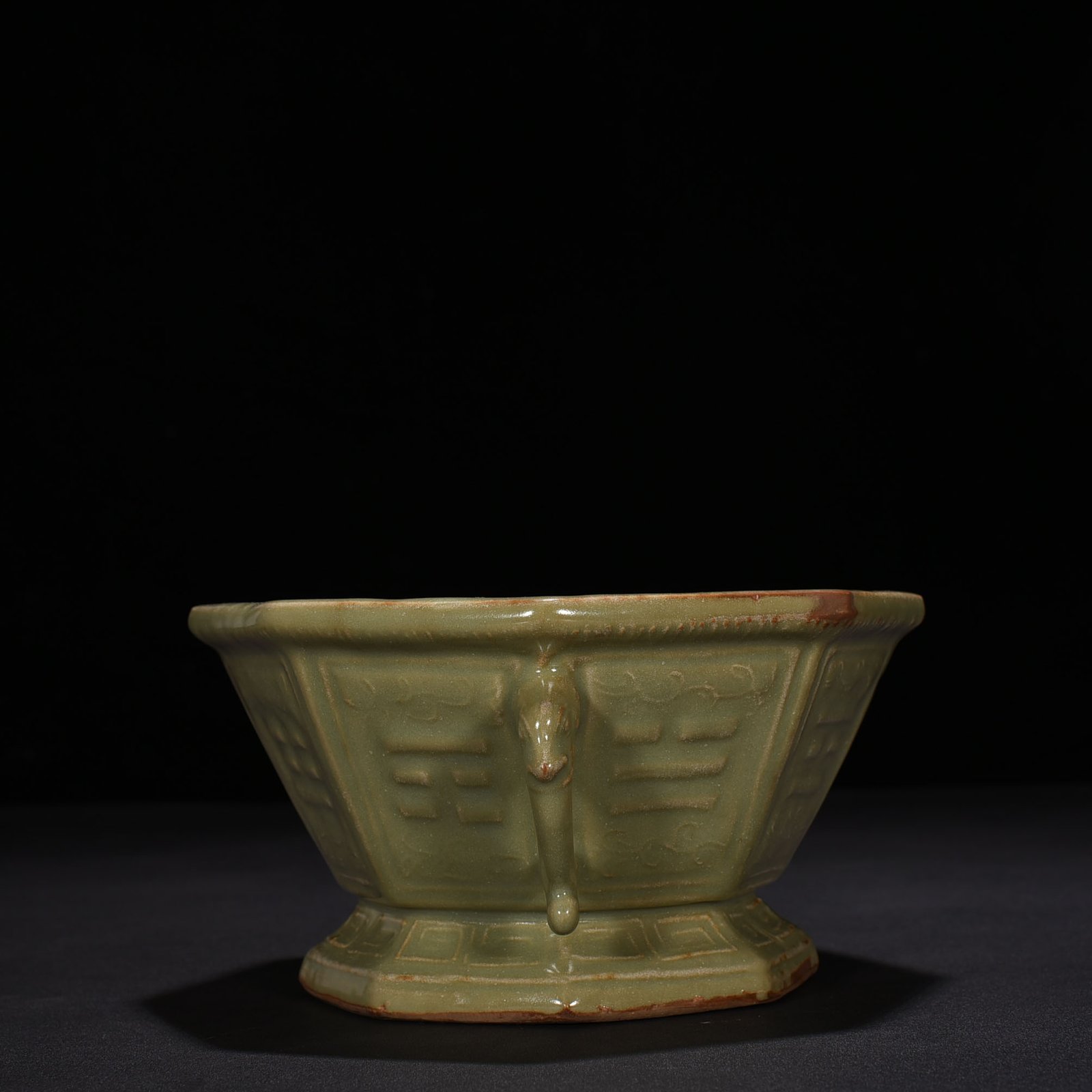 Song Dynasty Longquan kiln Bagua double-ear furnace