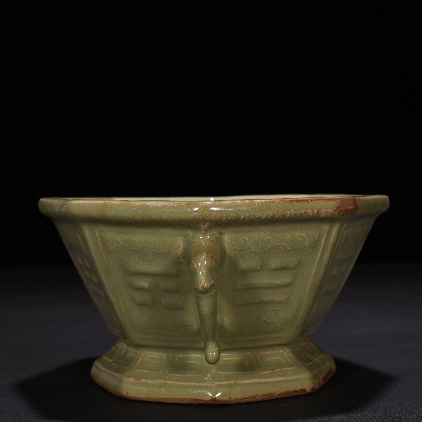 Song Dynasty Longquan kiln Bagua double-ear furnace