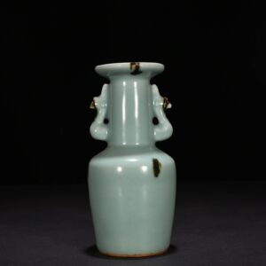 Song Dynasty Longquan kiln pink green glaze dotted phoenix ear vase
