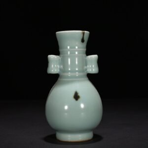 Song Dynasty Longquan kiln pink green glaze dotted ear vase
