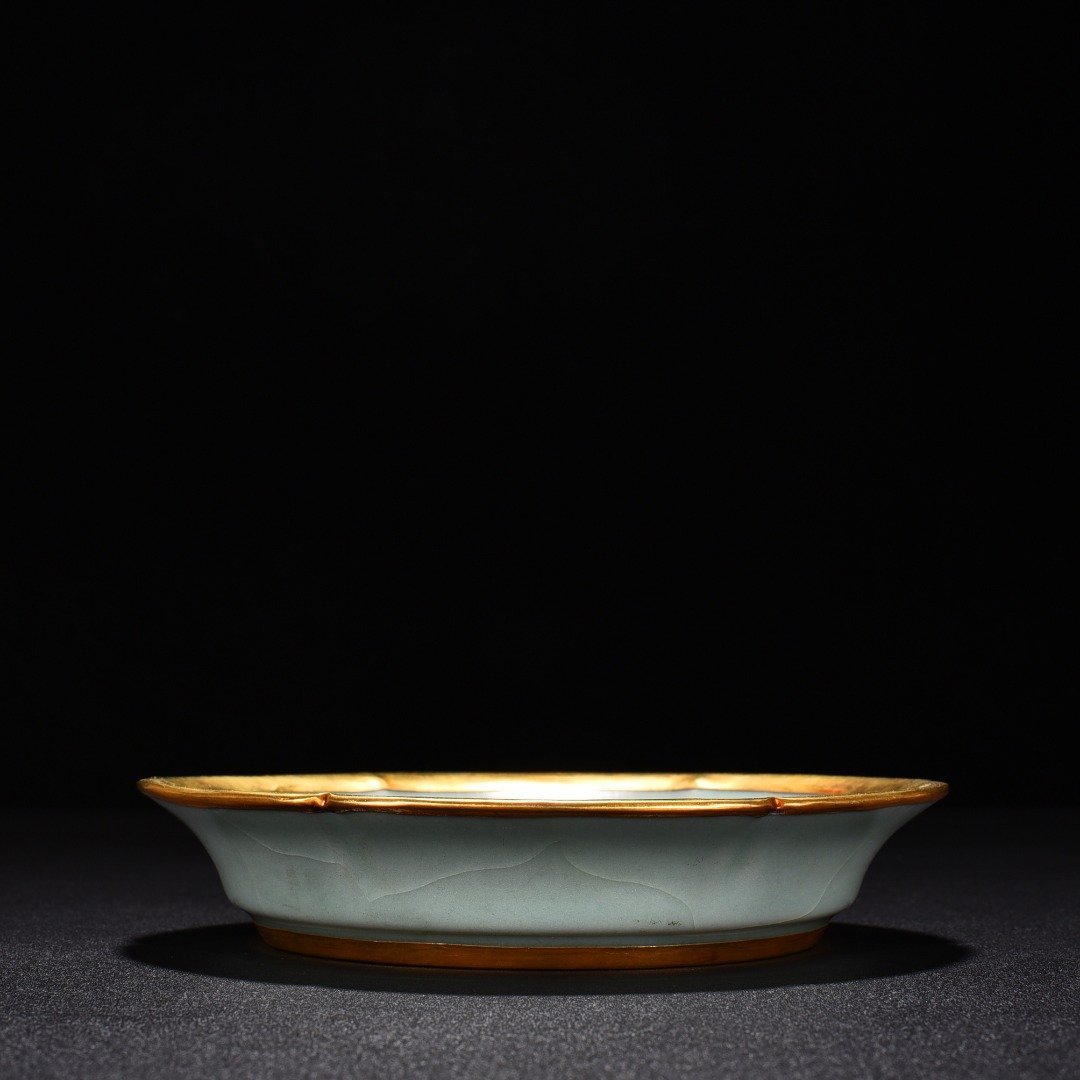 Song Dynasty Longquan Kiln pink celadon glaze sunflower mouth washer