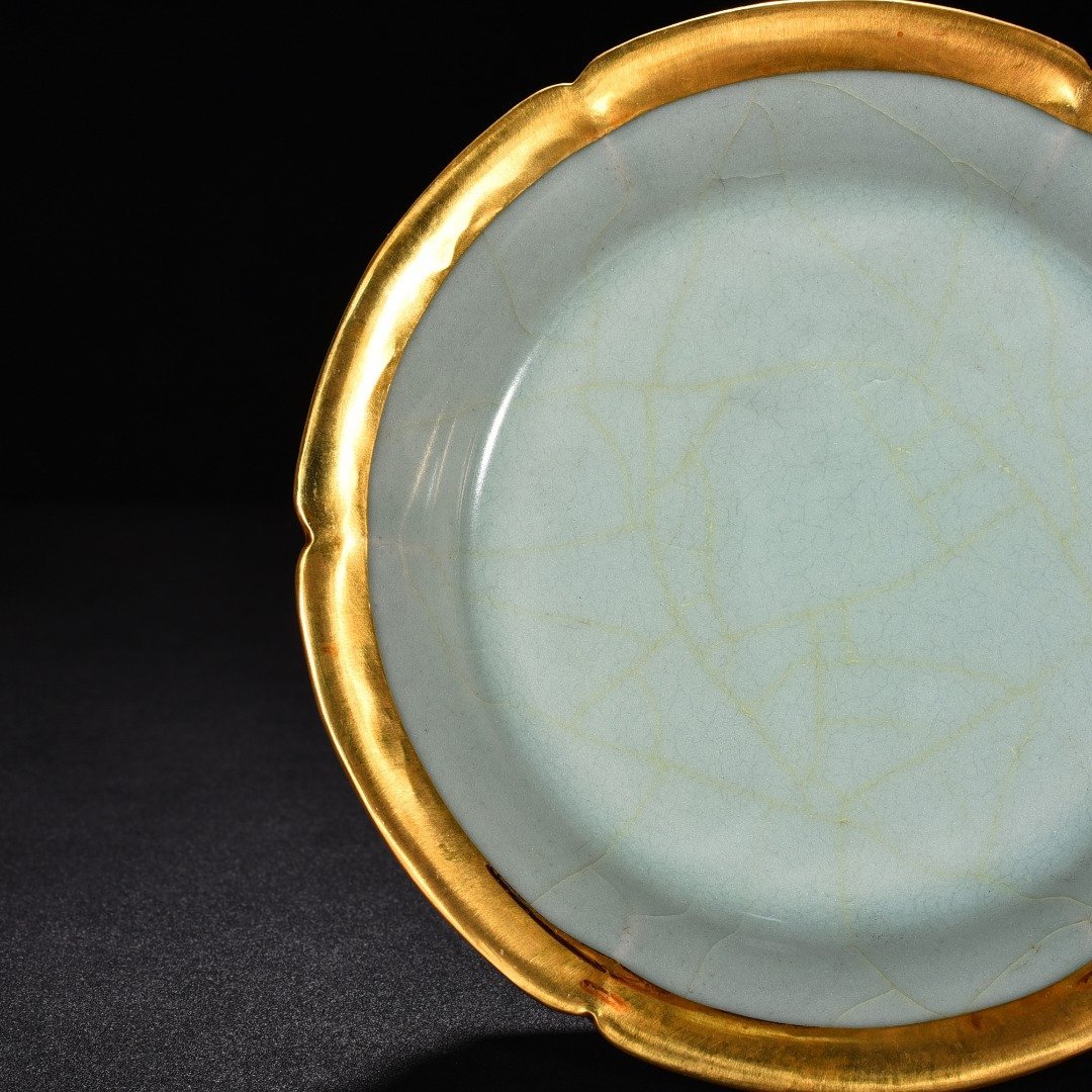 Song Dynasty Longquan Kiln pink celadon glaze sunflower mouth washer