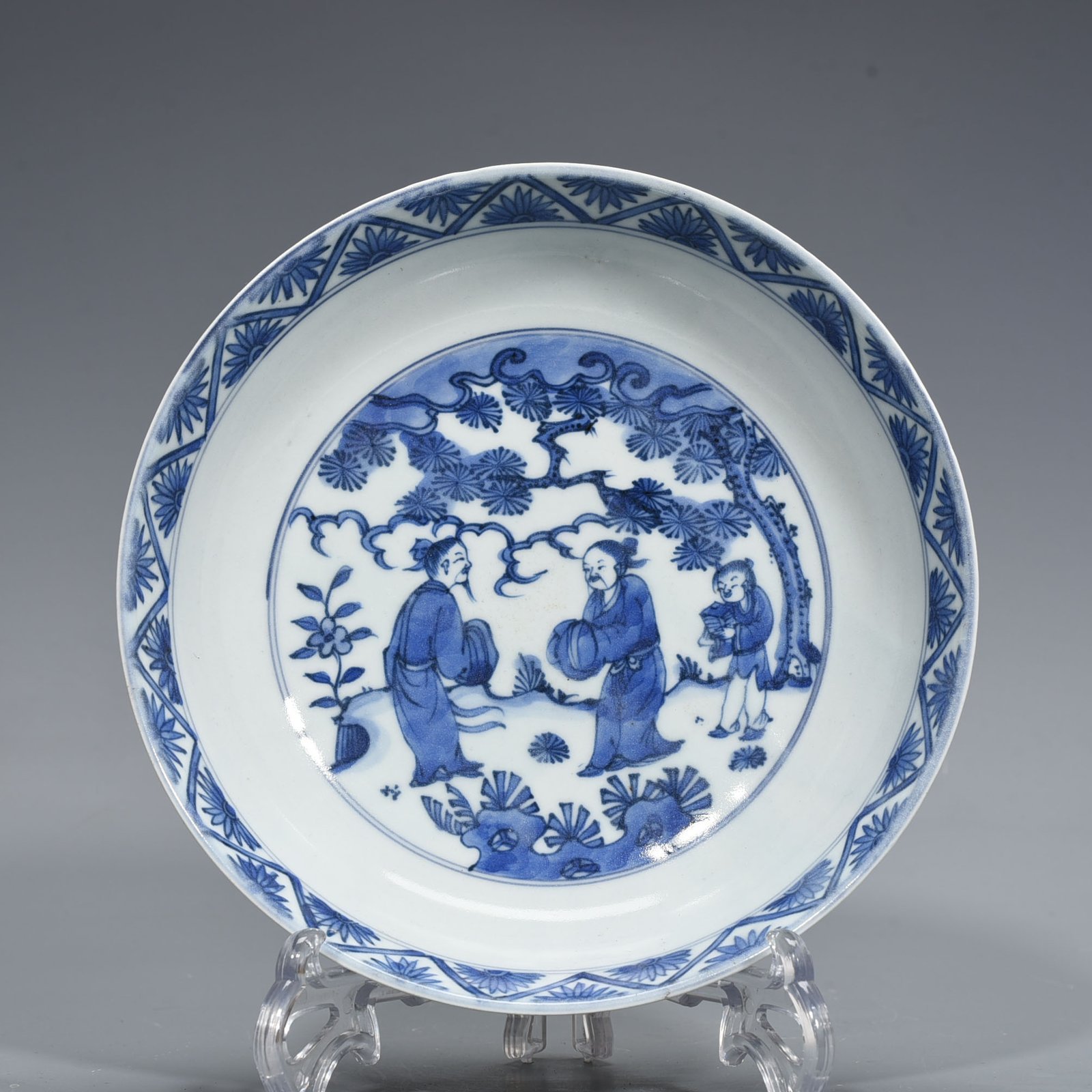 Ming Dynasty Wanli Longevity and Wealth Model Blue and White Character Pattern