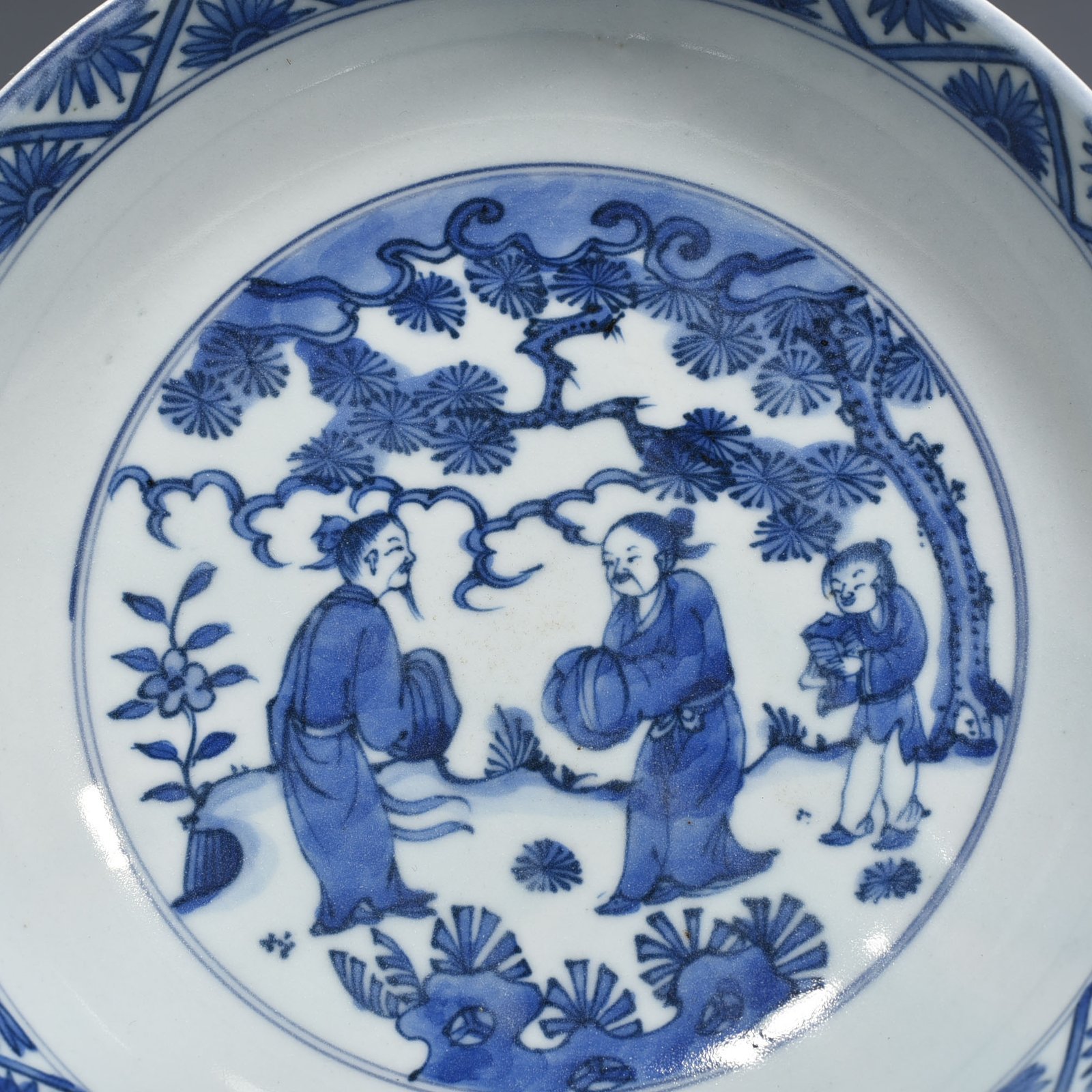 Ming Dynasty Wanli Longevity and Wealth Model Blue and White Character Pattern