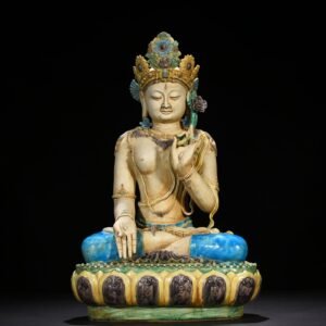 Ming Dynasty Jiajing Su three-color Guanyin Buddha statue
