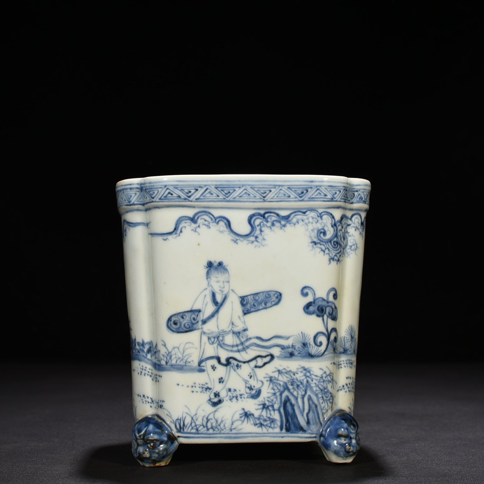 Ming Dynasty Blue and White Square Furnace