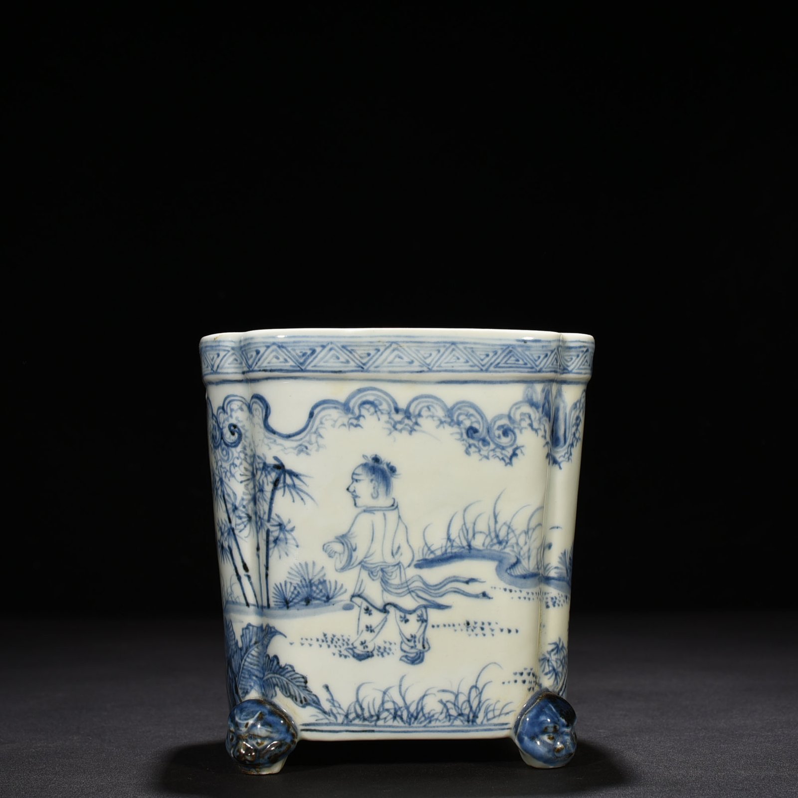 Ming Dynasty Blue and White Square Furnace