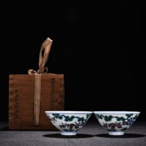 Ming Dynasty Xuande colorful pine bamboo and plum pattern hat cup