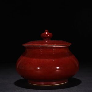 Ming Dynasty Xuande ruby ​​red glaze covered jar