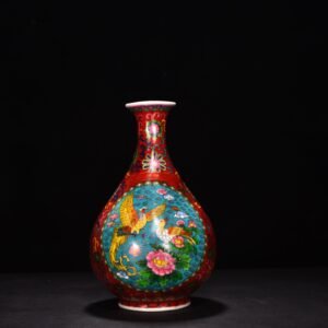 Ming Dynasty Xuande cloisonné enamel flower pattern jade pot spring vase