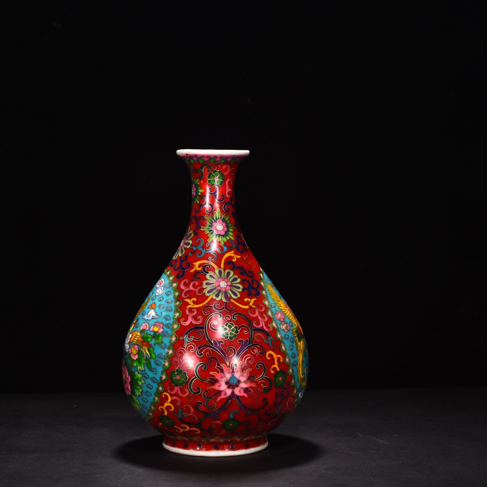 Ming Dynasty Xuande cloisonné enamel flower pattern jade pot spring vase