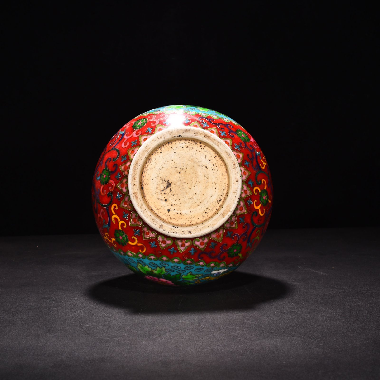 Ming Dynasty Xuande cloisonné enamel flower pattern jade pot spring vase