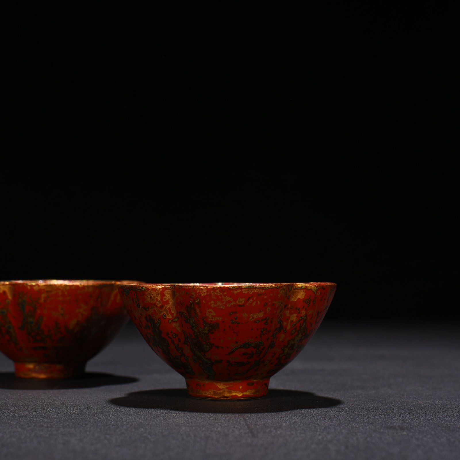 Ming Dynasty Xuande porcelain body lacquer bronze sunflower cup