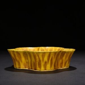 Ming Dynasty Hongzhi tiger spot glaze sunflower mouthwash