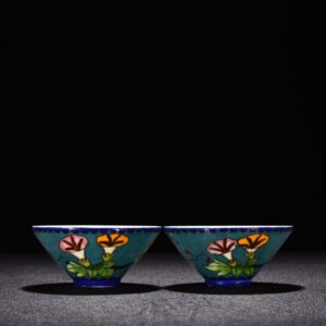 Ming Dynasty Chenghua cloisonné enamel morning glory flower pattern hat cup