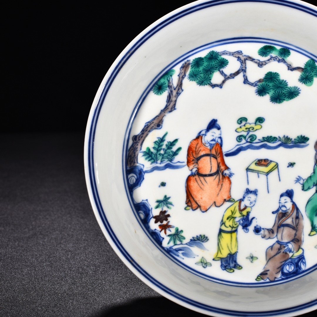 Ming Dynasty Chenghua doucai figure pattern plate