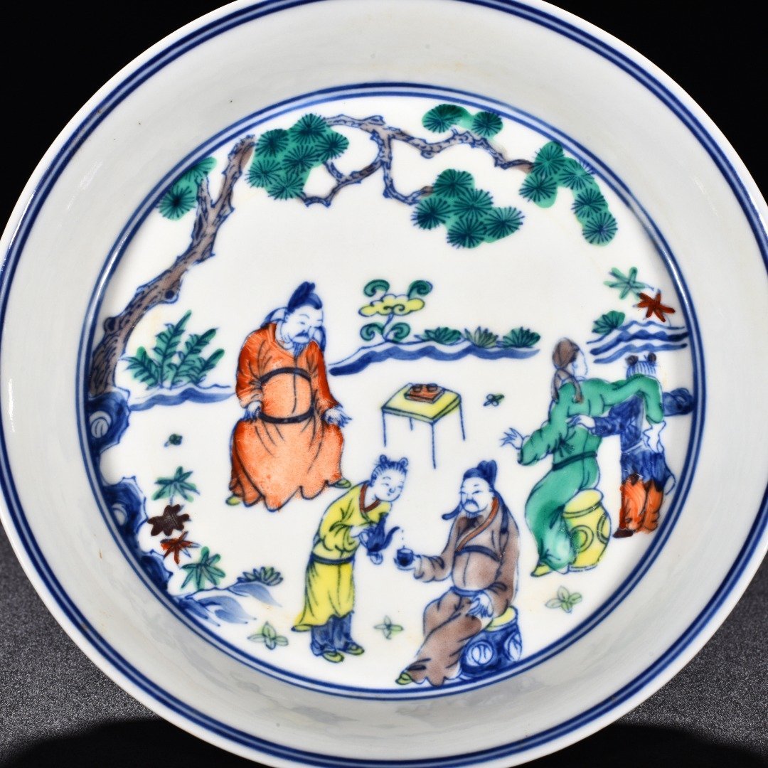 Ming Dynasty Chenghua doucai figure pattern plate