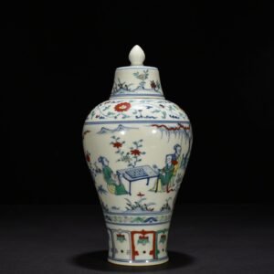 Ming Dynasty Chenghua doucai plum vase with female figures