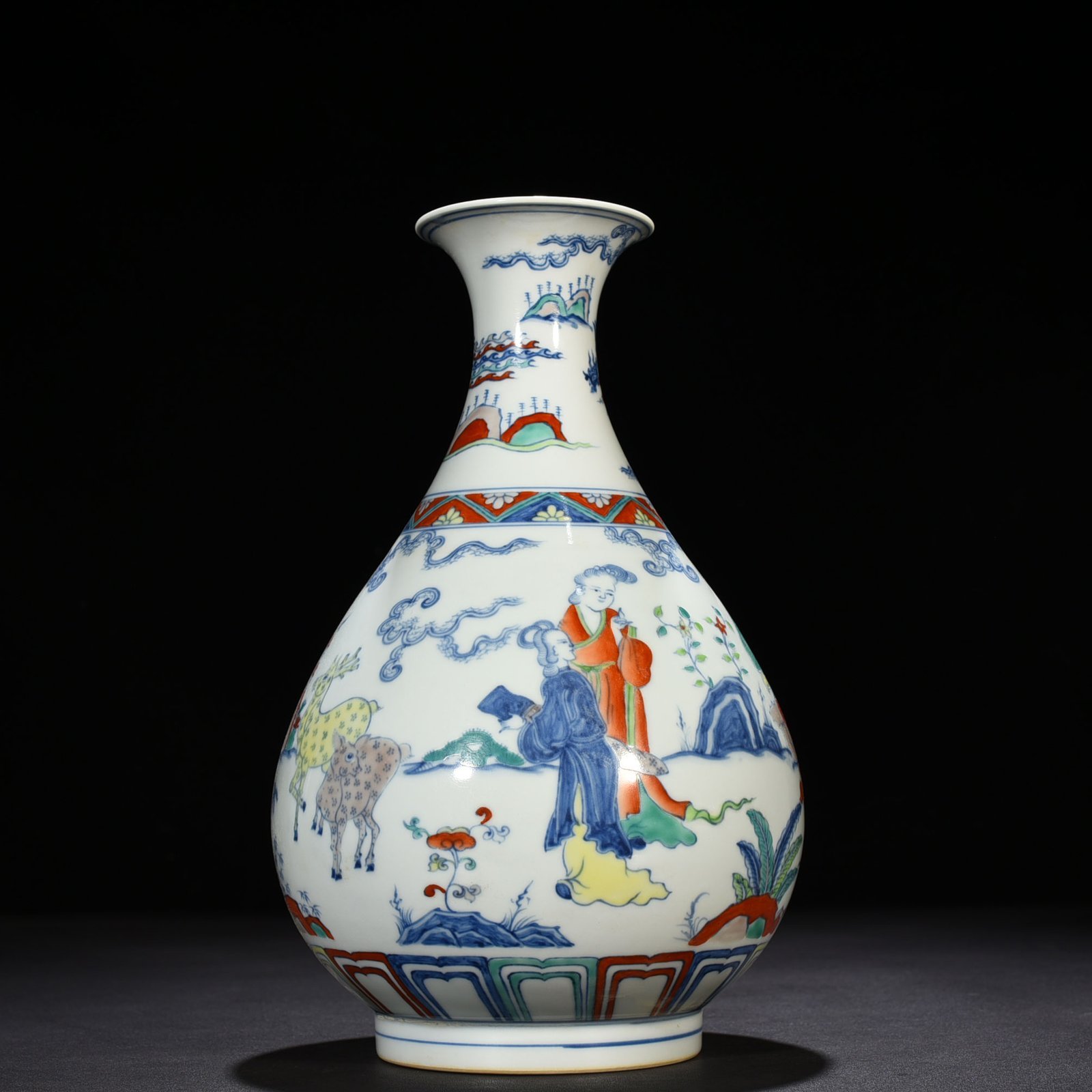 Ming Dynasty Chenghua doucai jade pot spring vase