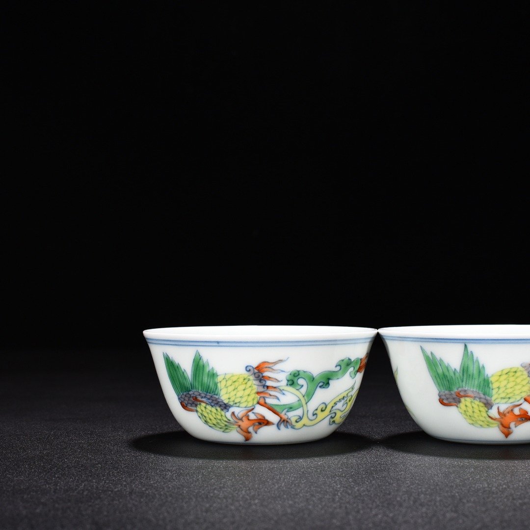 Ming Dynasty Chenghua Dou Colorful Phoenix Pattern Cylinder Cup