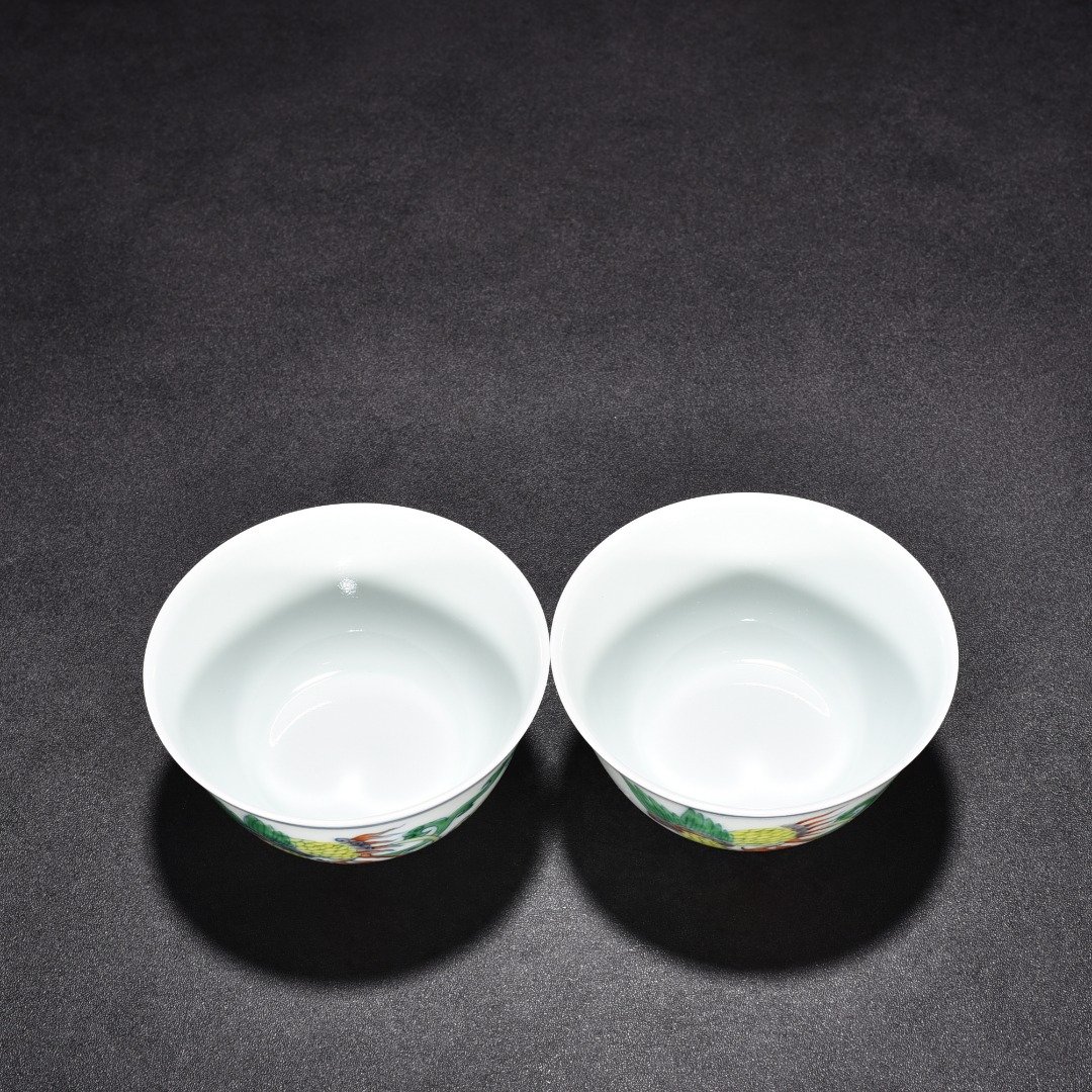 Ming Dynasty Chenghua Dou Colorful Phoenix Pattern Cylinder Cup