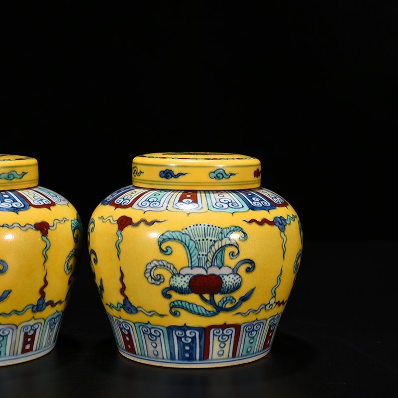Ming Dynasty Chenghua Doucai Jiaoyang Glaze Tianzi jar with folded branches